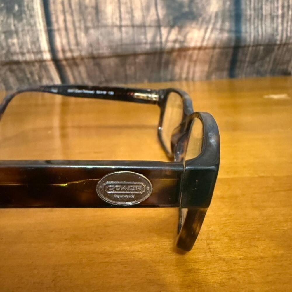 Coach‎ Unisex Tortoise Shell Rectangular Eyeglasses RX Frame ONLY Lightweight - Picture 4 of 6